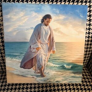 Beachside Jesus Canvas Art